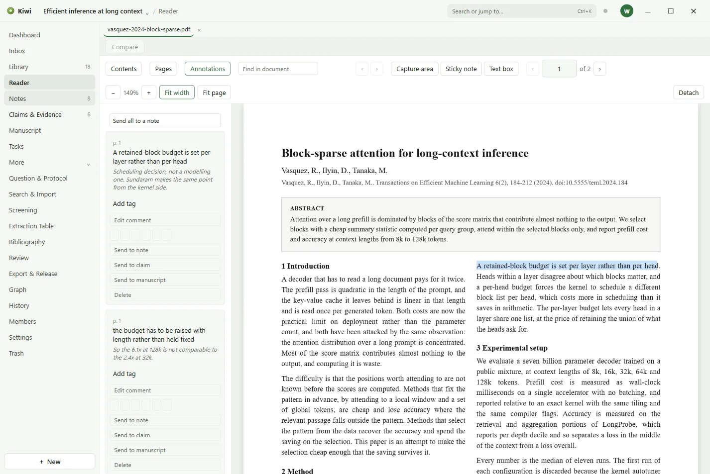 A PDF with highlights